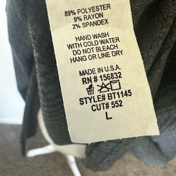 Women’s Charcoal Grey Waffle Knit Blouse - Picture 5 of 5